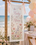 Personalized Lace Welcome Banner, Sheer Fabric Event Decor, Custom Garden Party Sign – product photo 9