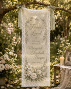 Memorial Lace Banner, Personalized Celebration of Life Sign, Custom Sheer Remembrance Banner – product photo 7