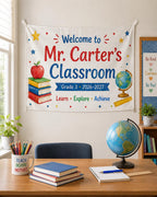 Classroom Linen Tapestry, Personalized Teacher Welcome Banner – product photo 10