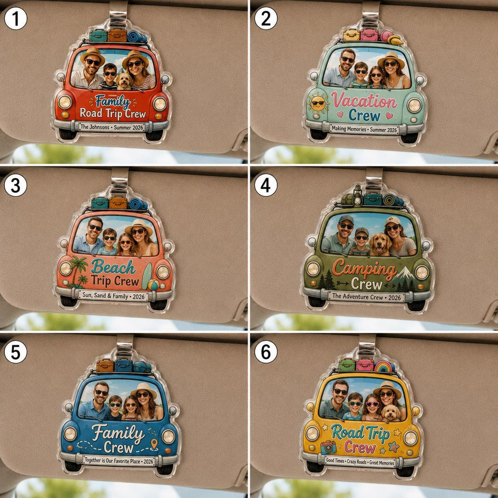 Custom Family Photo Car Visor Clip, Personalized Vacation Decor Accessory - product image 3