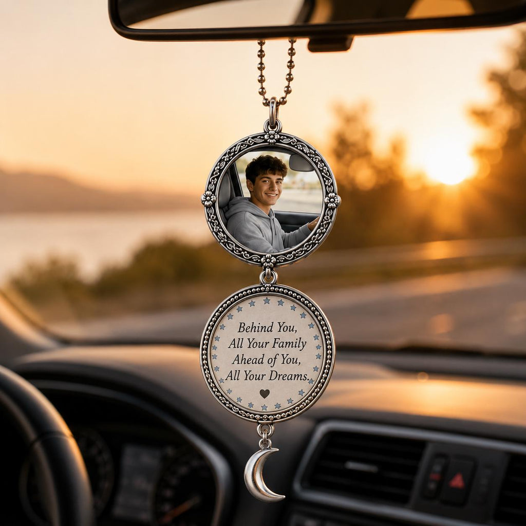 Custom Photo Car Charm, Drive Safe Rearview Mirror Keepsake, First Car Gift - product image 7