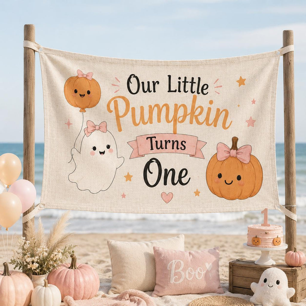 Spooky Birthday Linen Tapestry, Personalized Halloween Birthday Backdrop, Custom Boo Party Banner - product image 5