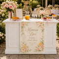 Personalized Mimosa Bar Banner, Satin Bridal Shower Sign, Pink Floral Brunch Decor - product image 1