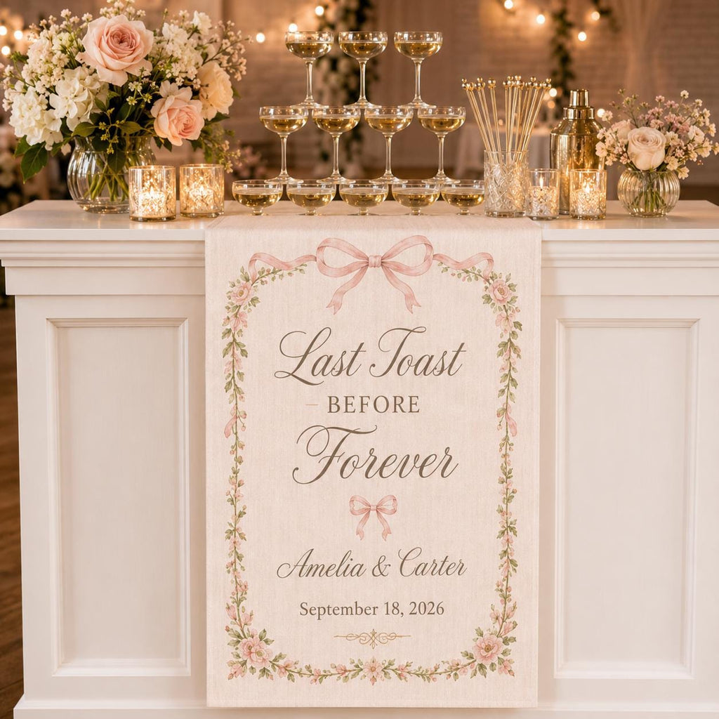 Personalized Wedding Bar Sign, Satin Cocktail Banner, Custom Reception Decor - product image 7