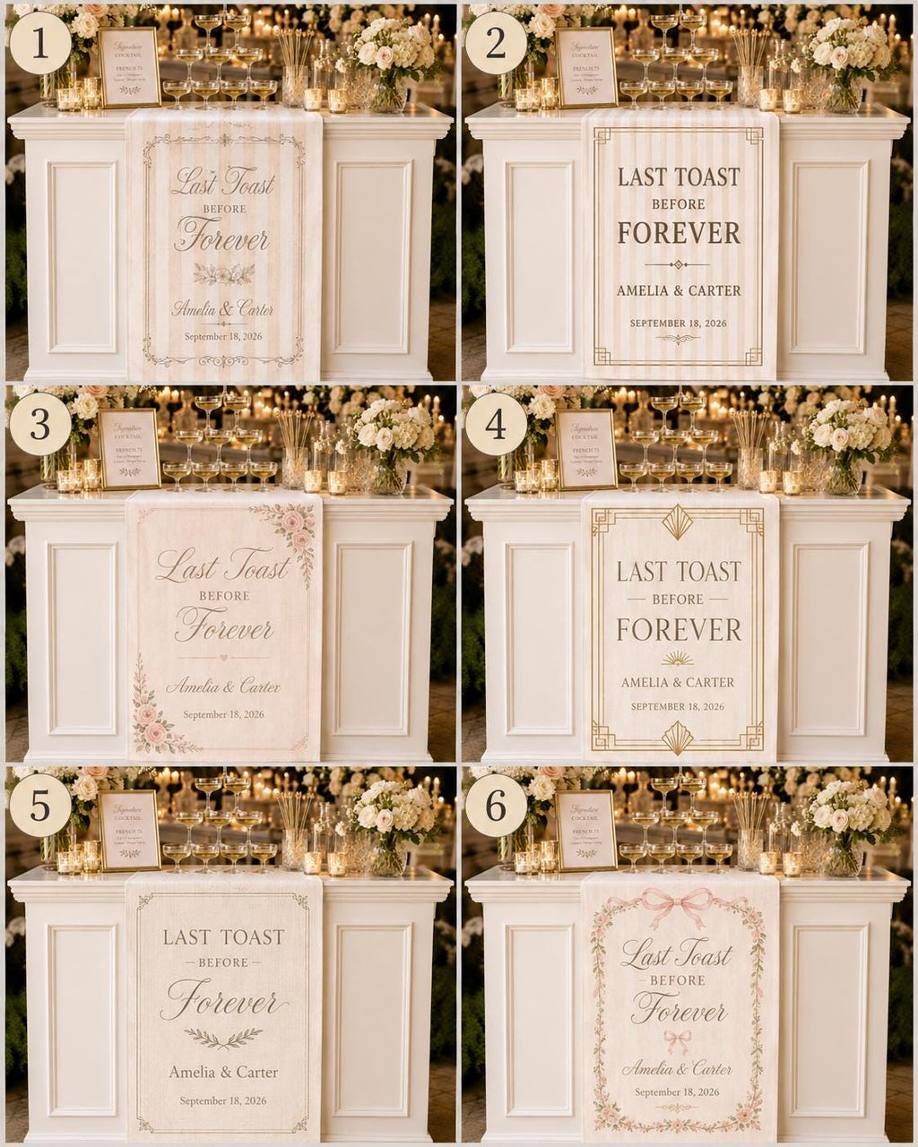 Personalized Wedding Bar Sign, Satin Cocktail Banner, Custom Reception Decor - product image 2