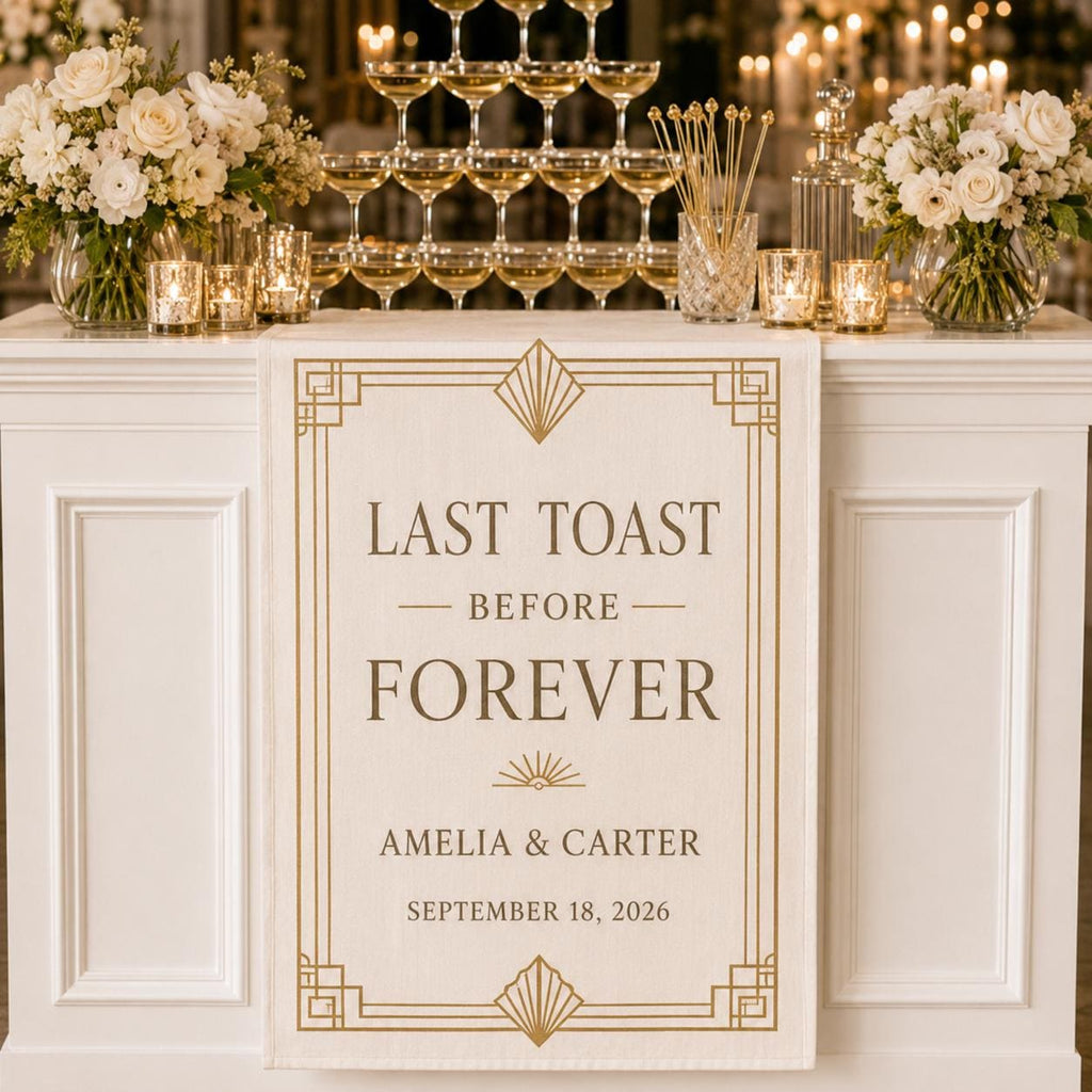 Personalized Wedding Bar Sign, Satin Cocktail Banner, Custom Reception Decor - product image 8