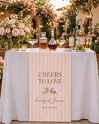 Welcome Drinks Table Runner, Personalized Wedding Bar Sign – main product view