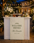 Welcome Drinks Table Runner, Personalized Wedding Bar Sign – product photo 5