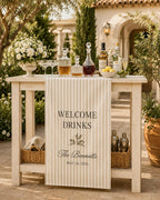 Welcome Drinks Table Runner, Personalized Wedding Bar Sign – product photo 7