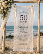 Anniversary Lace Banner, Personalized Sheer Anniversary Sign – product photo 7