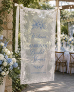 Bridal Shower Lace Banner, Personalized Sheer Welcome Sign – product photo 4