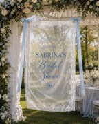 Bridal Shower Lace Banner, Personalized Sheer Welcome Sign – product photo 6