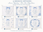 Baby Shower Linen Tapestry, Personalized Baby Backdrop Banner, Custom Blue Bow Welcome Sign – product photo 2