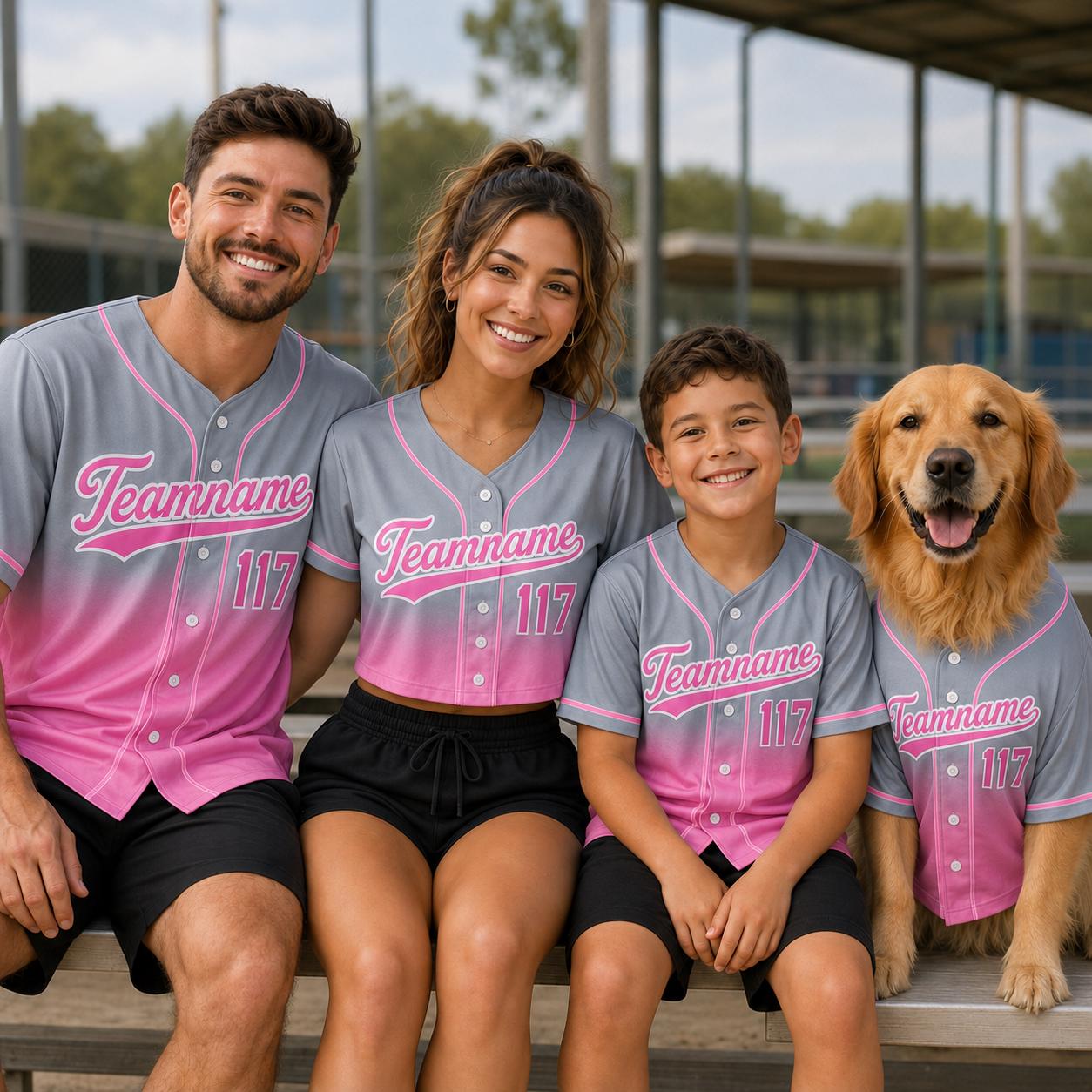 Custom Baseball Jersey, Personalized Team Name Shirt, Gradient Sports Outfit, Family Game Day Apparel - product image 9