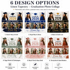 Graduation Photo Collage Linen Tapestry – product photo 2