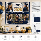 Graduation Photo Collage Linen Tapestry – product photo 10