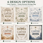 Personalized Family Reunion Heritage Map Linen Tapestry – product photo 2