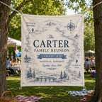 Personalized Family Reunion Heritage Map Linen Tapestry – product photo 8