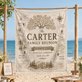 Personalized Family Reunion Heritage Map Linen Tapestry, Custom Banner - product image 1