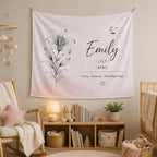 Personalized Birth Flower Linen Tapestry – product photo 4
