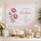 Personalized Birth Flower Linen Tapestry – product photo 5