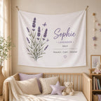 Personalized Birth Flower Linen Tapestry – product photo 10