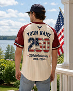 America Anniversary Baseball Jersey, Personalized Patriotic Game Day Shirt – product photo 8