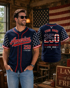 America Anniversary Baseball Jersey, Custom Patriotic USA Game Day Shirt – product photo 7