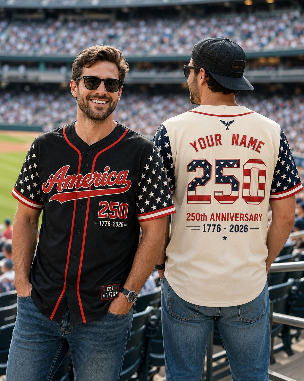 America Anniversary Baseball Jersey, Custom Patriotic USA Game Day Shirt - product image 10