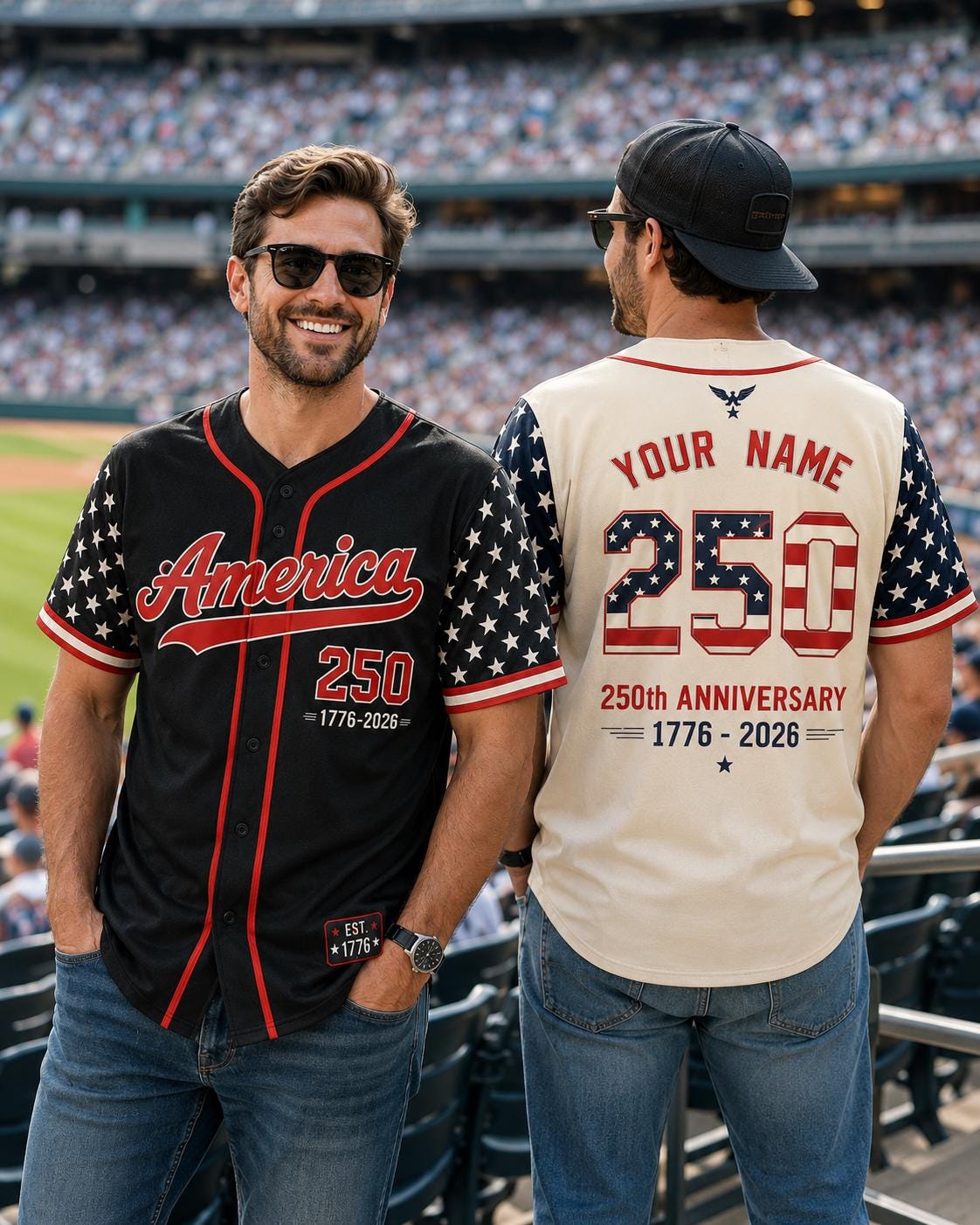 America Anniversary Baseball Jersey, Custom Patriotic USA Game Day Shirt - product image 10