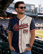America Anniversary Baseball Jersey, Custom Patriotic USA Game Day Shirt – main product view