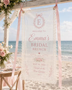 Bridal Brunch Lace Banner, Personalized Sheer Welcome Sign – product photo 8