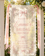 Bridal Brunch Lace Banner, Personalized Sheer Welcome Sign – product photo 2