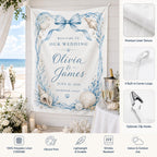 Coastal Wedding Linen Tapestry – product photo 2