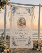 Memorial Lace Banner, Personalized Celebration of Life Sign, Custom Photo Remembrance Banner – product photo 6