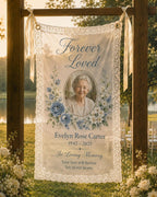 Memorial Lace Banner, Personalized Celebration of Life Sign, Custom Photo Remembrance Banner – product photo 9
