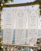 Wedding Vows Lace Banner, Personalized Sheer Ceremony Sign – product photo 5
