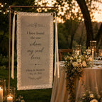 Wedding Vow Lace Banner, Personalized Sheer Ceremony Sign – product photo 9