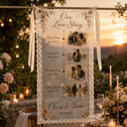 Love Story Lace Banner, Personalized Wedding Timeline Sign – product photo 6