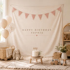 Personalized Linen Birthday Backdrop – product photo 5