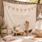 Personalized Linen Birthday Backdrop – product photo 9