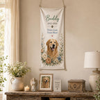 Pet Memorial Linen Tapestry, Personalized Dog Cat Memorial Garden Backdrop – product photo 7
