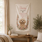 Pet Memorial Linen Tapestry, Personalized Dog Cat Memorial Garden Backdrop – product photo 8