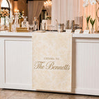 Personalized Wedding Bar Sign, Floral Satin Fabric Banner – product photo 10