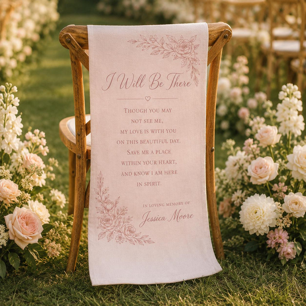 Memorial Wedding Chair Banner, In Loving Memory Fabric Sign, Reserved Seat Decor - product image 6