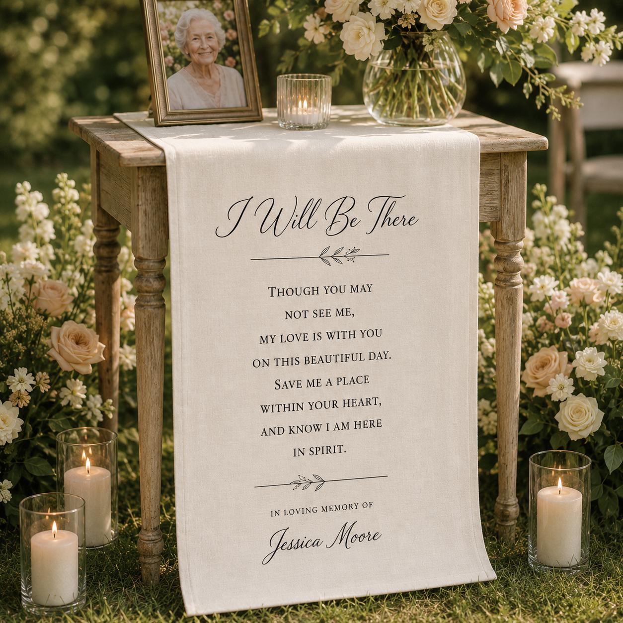 Memorial Wedding Chair Banner, In Loving Memory Fabric Sign, Reserved Seat Decor - product image 7
