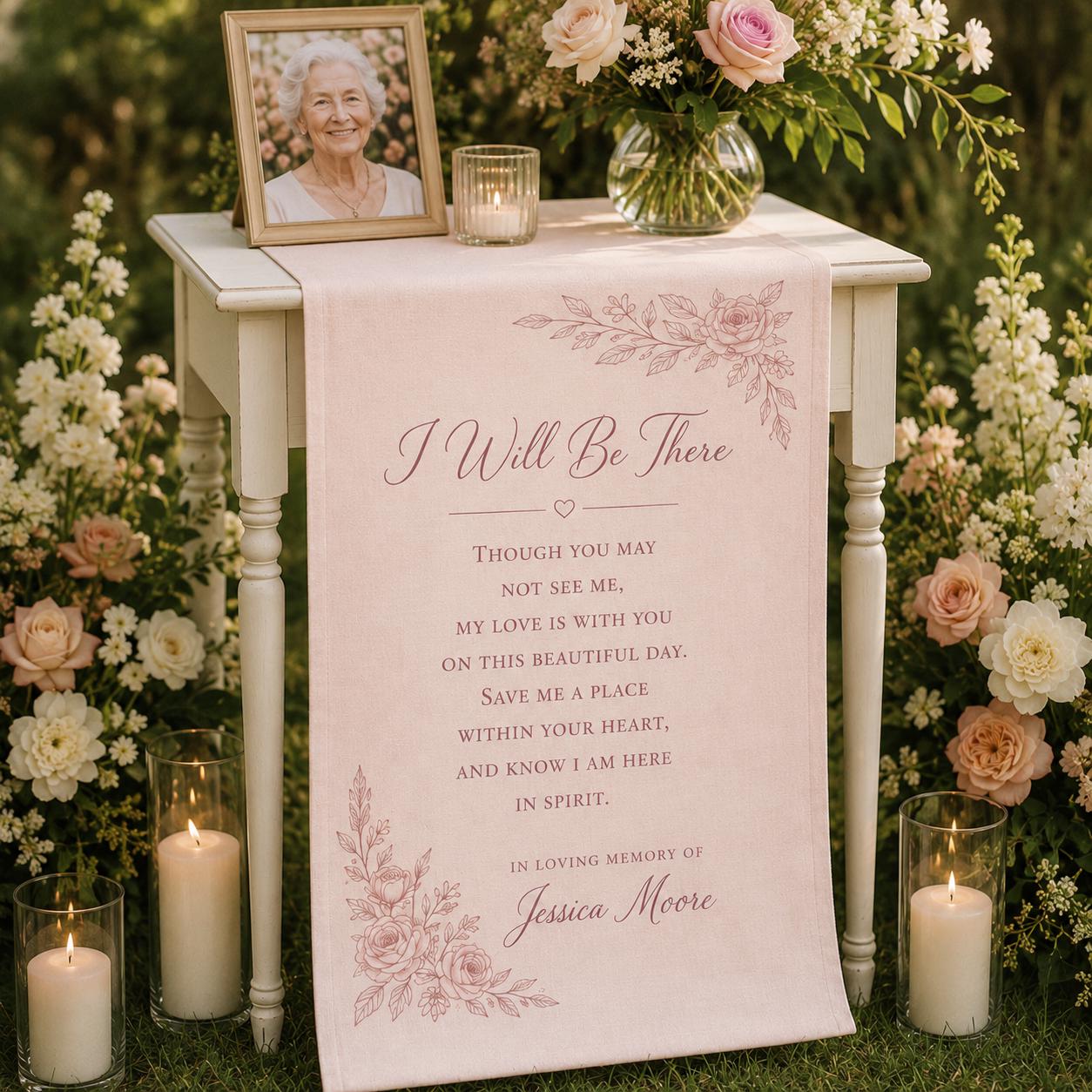 Memorial Wedding Chair Banner, In Loving Memory Fabric Sign, Reserved Seat Decor - product image 8