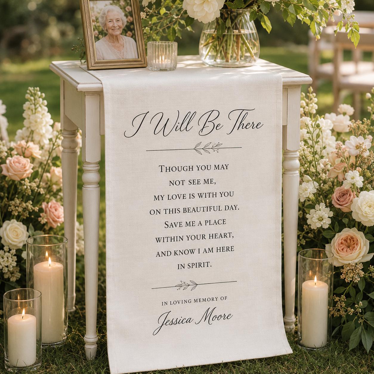 Memorial Wedding Chair Banner, In Loving Memory Fabric Sign, Reserved Seat Decor - product image 10