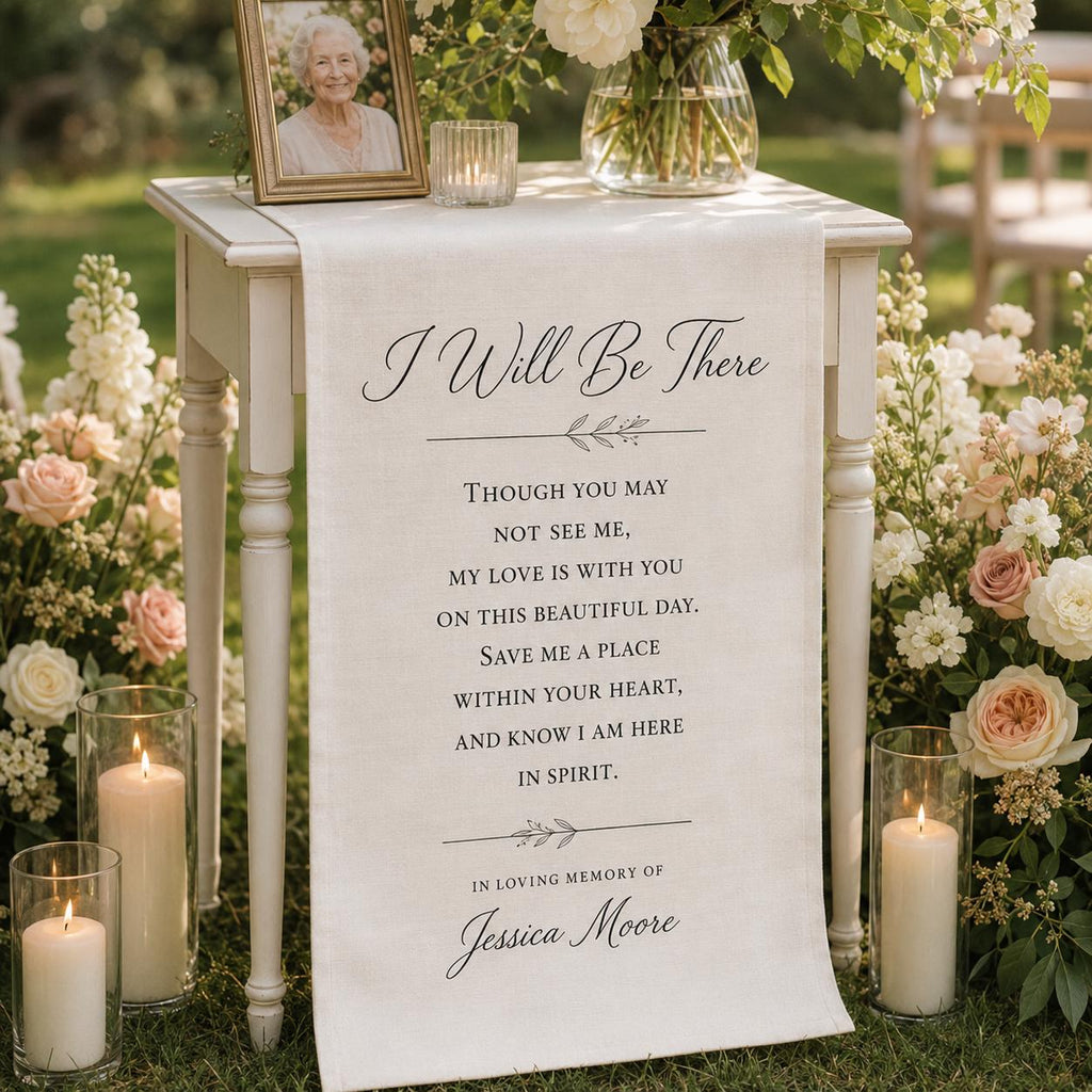 Memorial Wedding Chair Banner, In Loving Memory Fabric Sign, Reserved Seat Decor - product image 1
