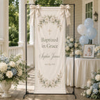 Personalized Baptism Fabric Banner – product photo 4